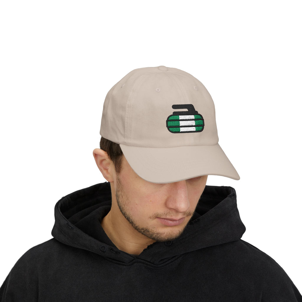 Nigeria Curling Federation Classic Dad Hat with Green and White Design