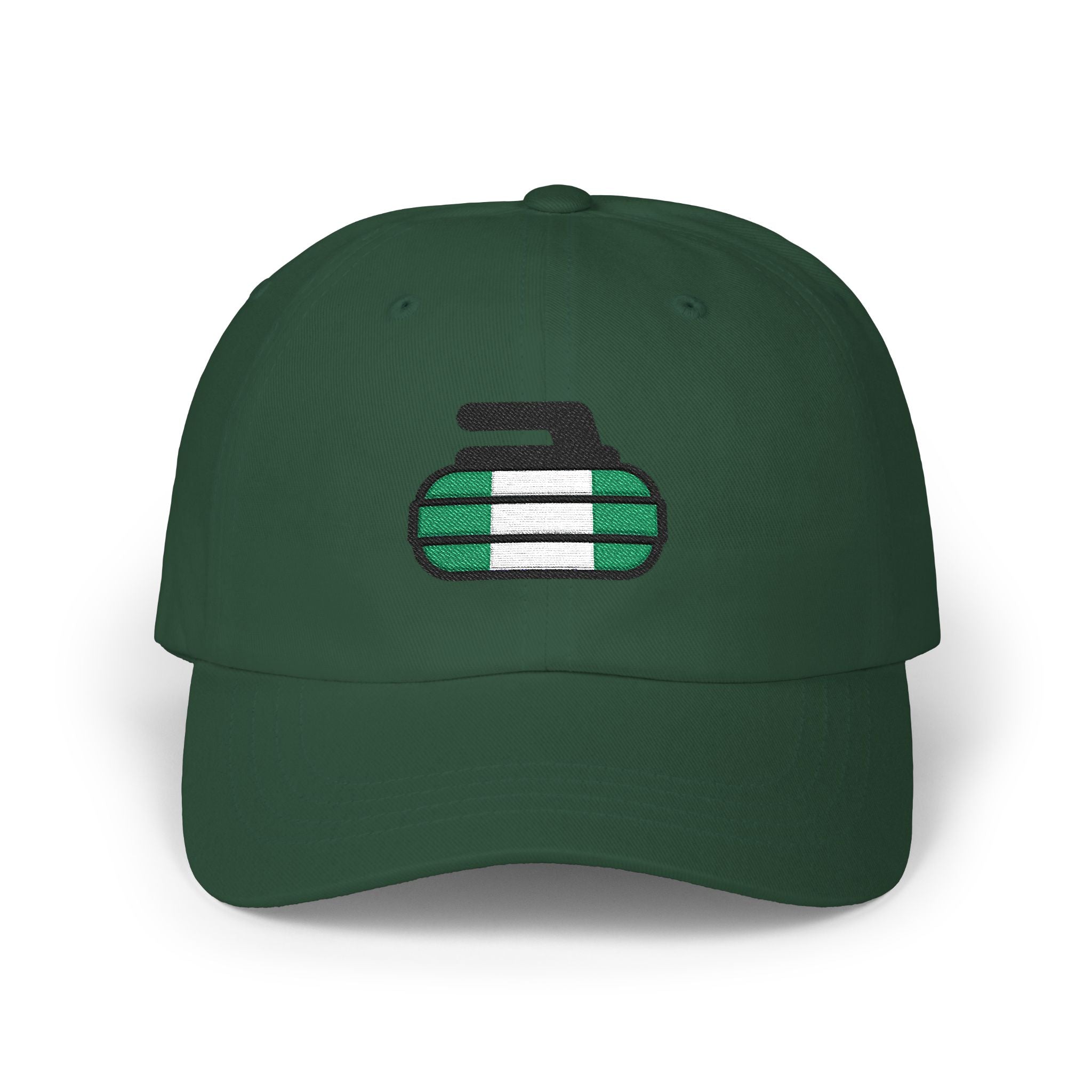 Nigeria Curling Federation Classic Dad Hat with Green and White Design