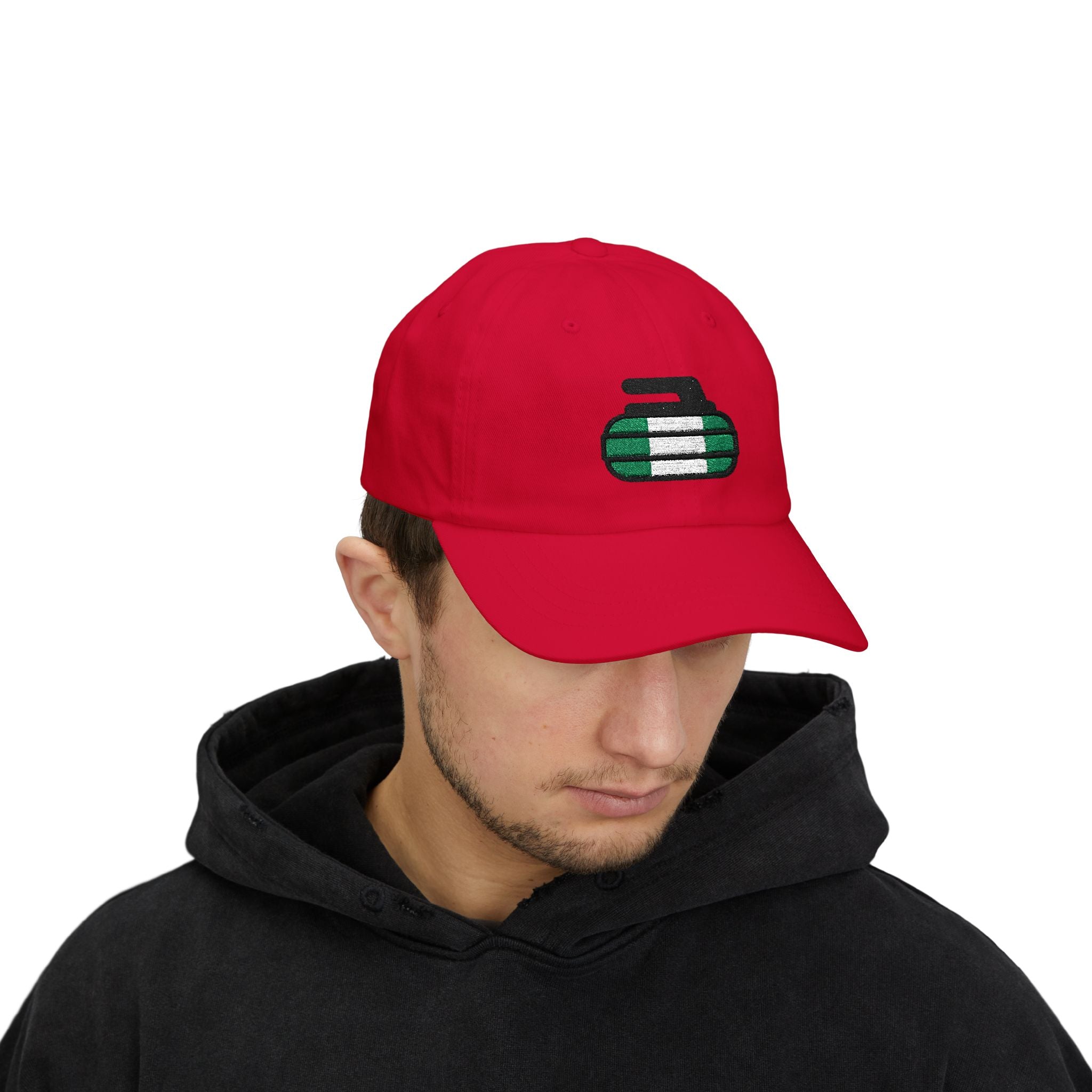 Nigeria Curling Federation Classic Dad Hat with Green and White Design