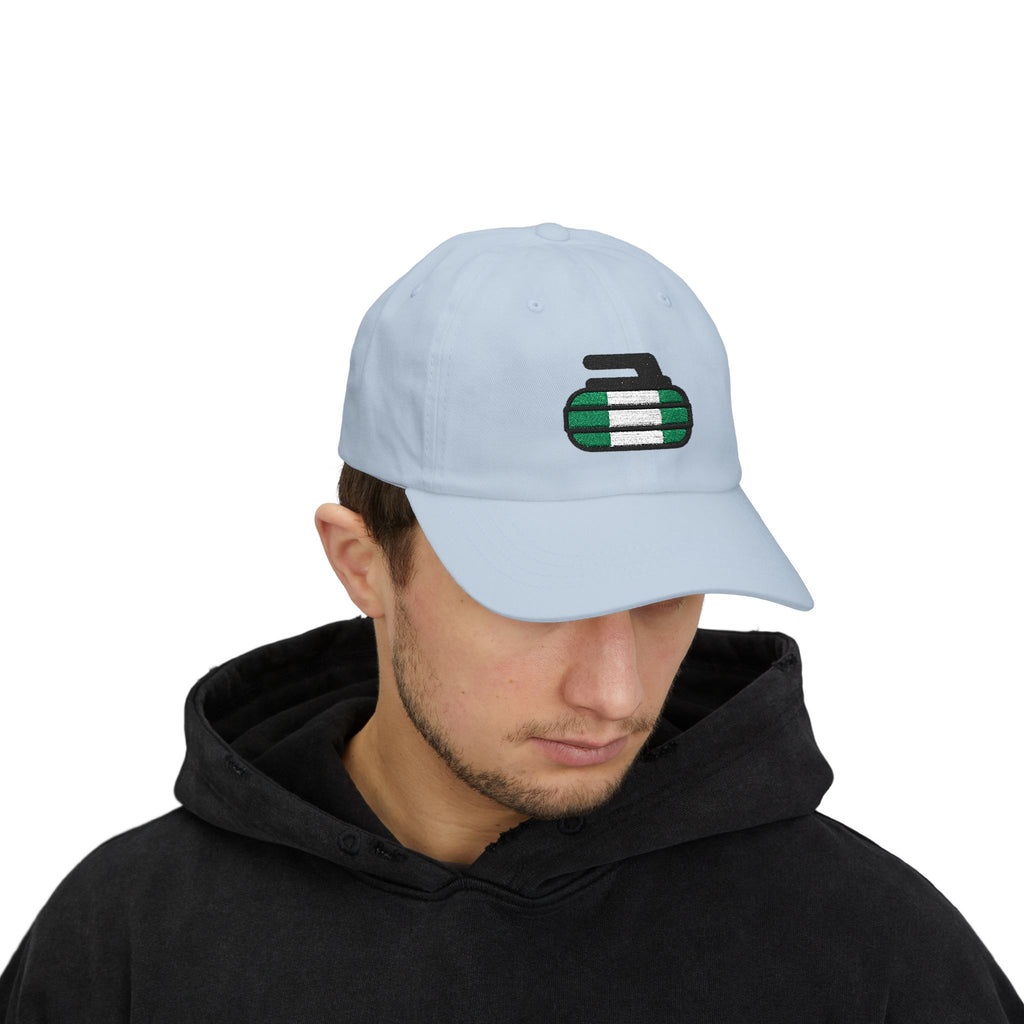 Nigeria Curling Federation Classic Dad Hat with Green and White Design