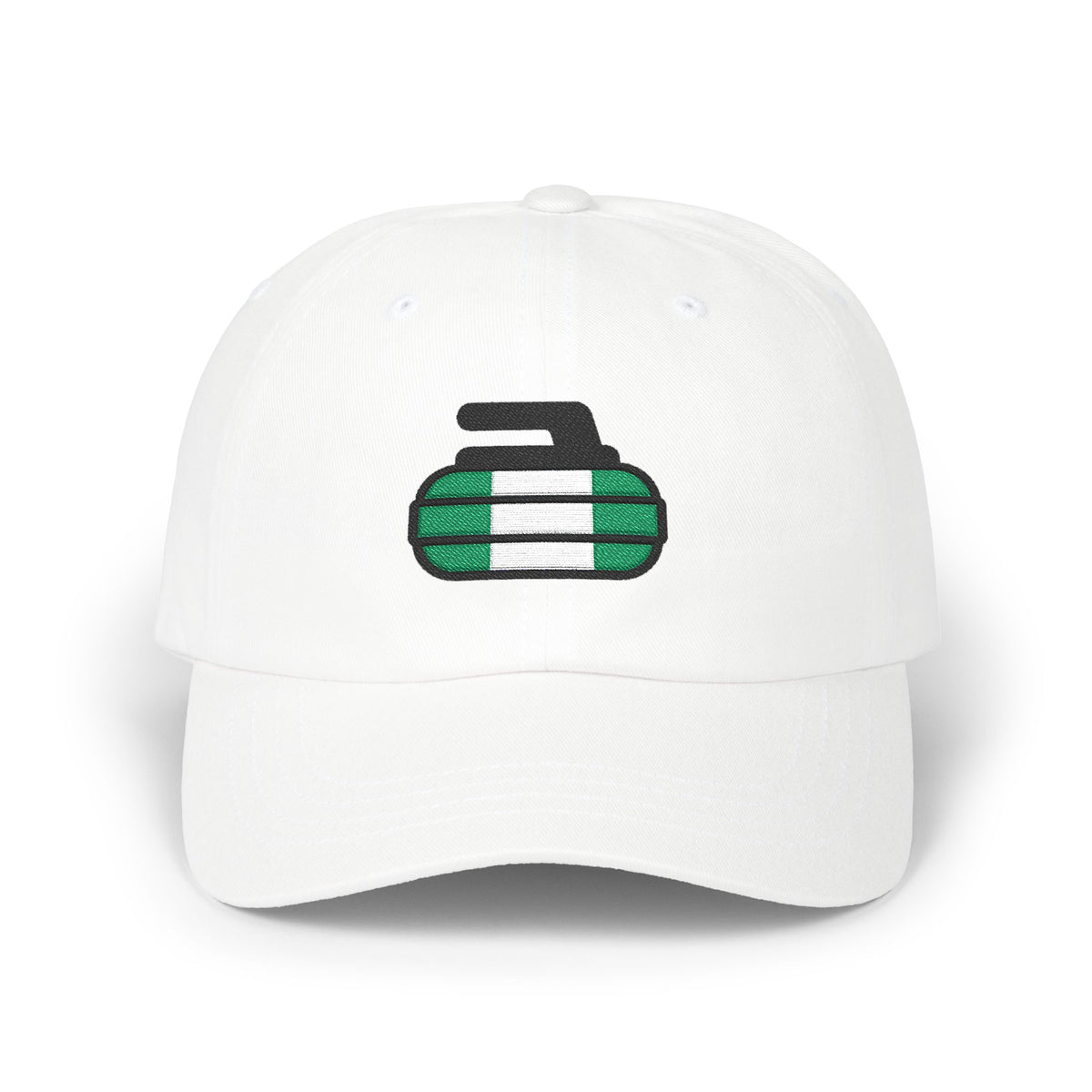 Nigeria Curling Federation Classic Dad Hat with Green and White Design