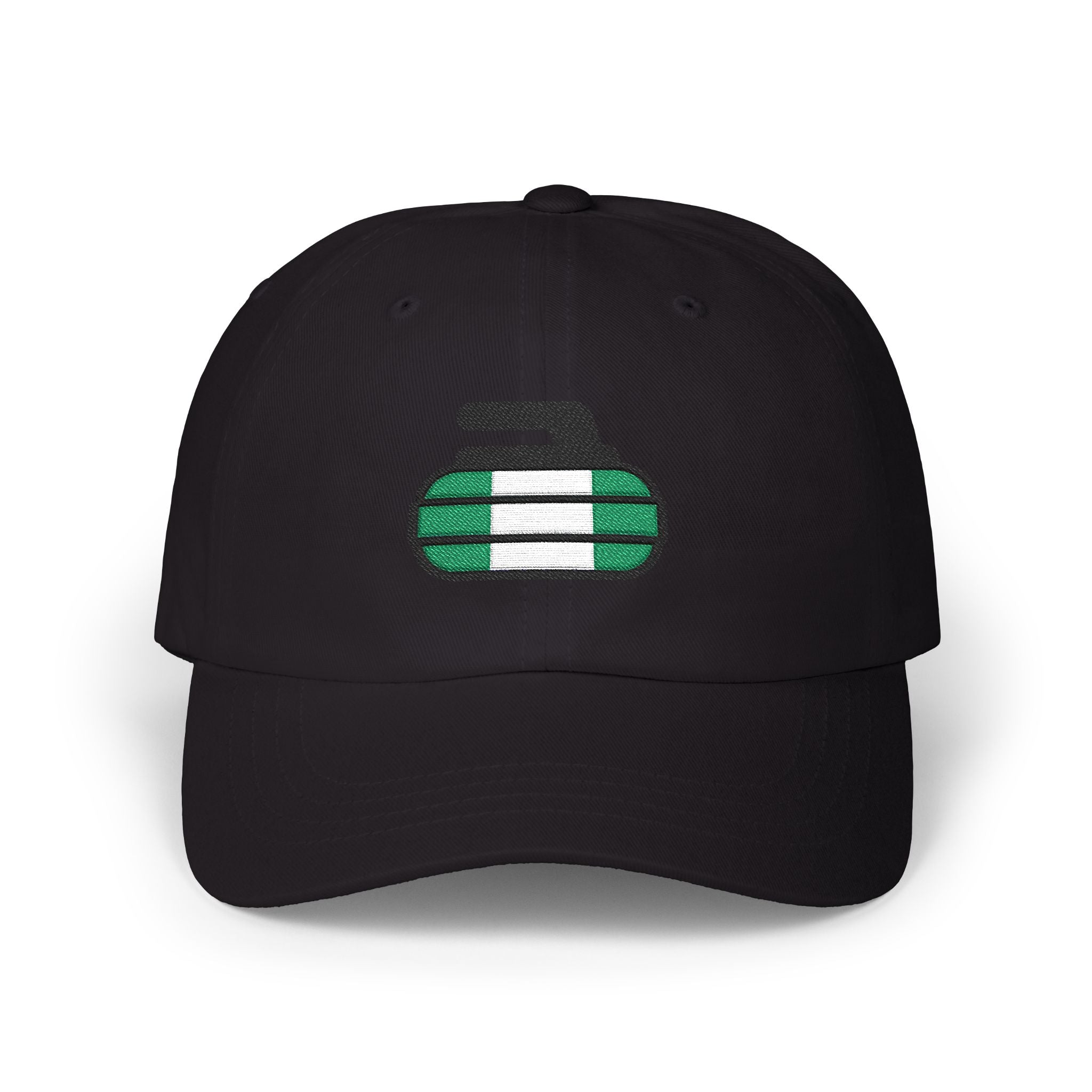 Nigeria Curling Federation Classic Dad Hat with Green and White Design