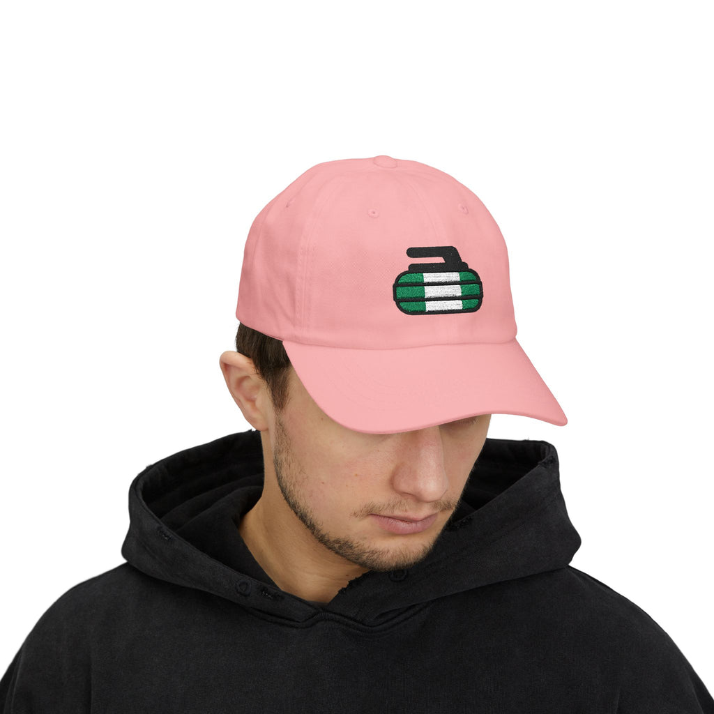 Nigeria Curling Federation Classic Dad Hat with Green and White Design