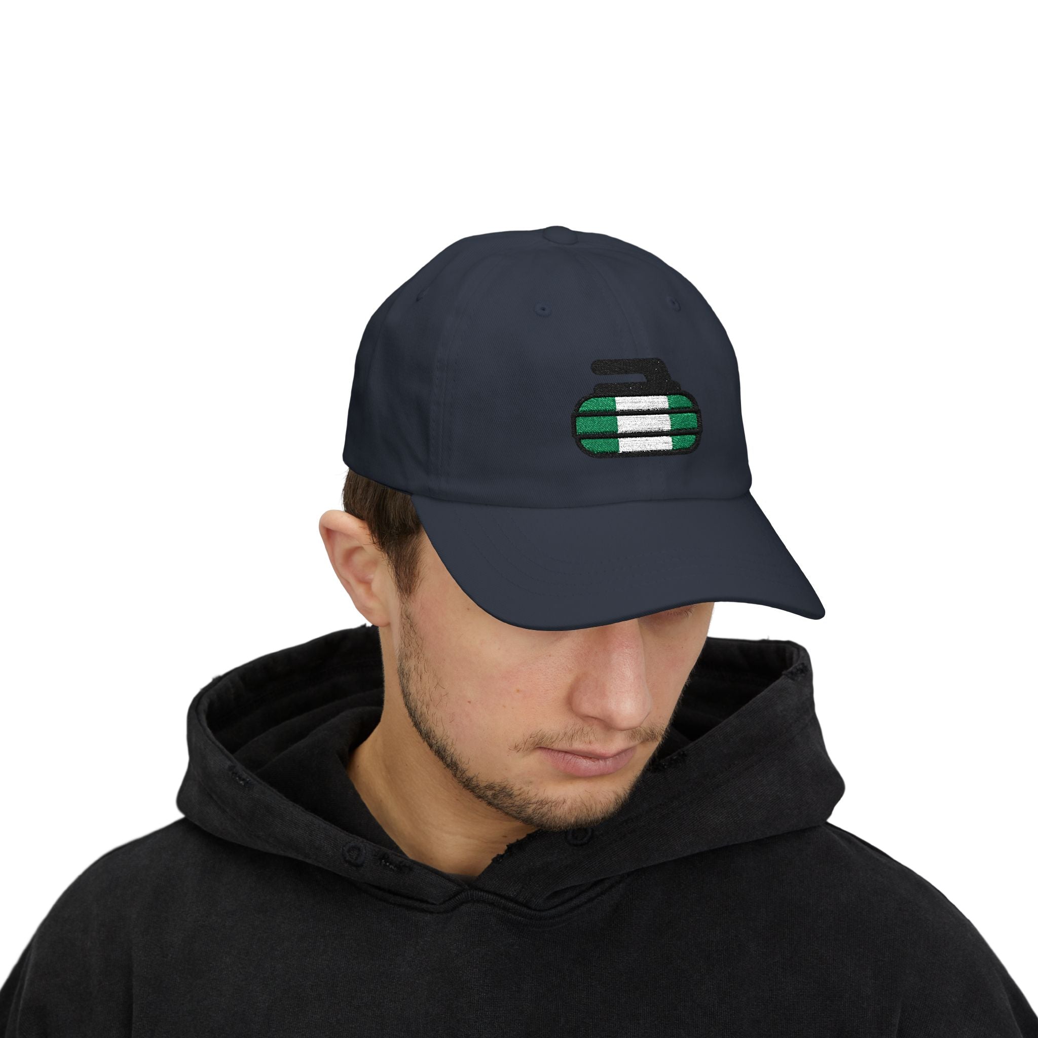 Nigeria Curling Federation Classic Dad Hat with Green and White Design
