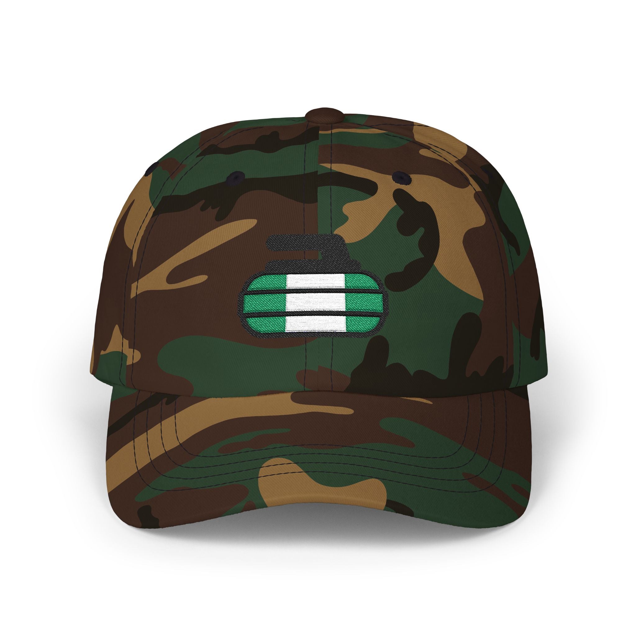Nigeria Curling Federation Classic Dad Hat with Green and White Design