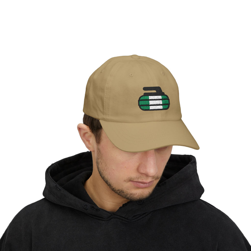 Nigeria Curling Federation Classic Dad Hat with Green and White Design
