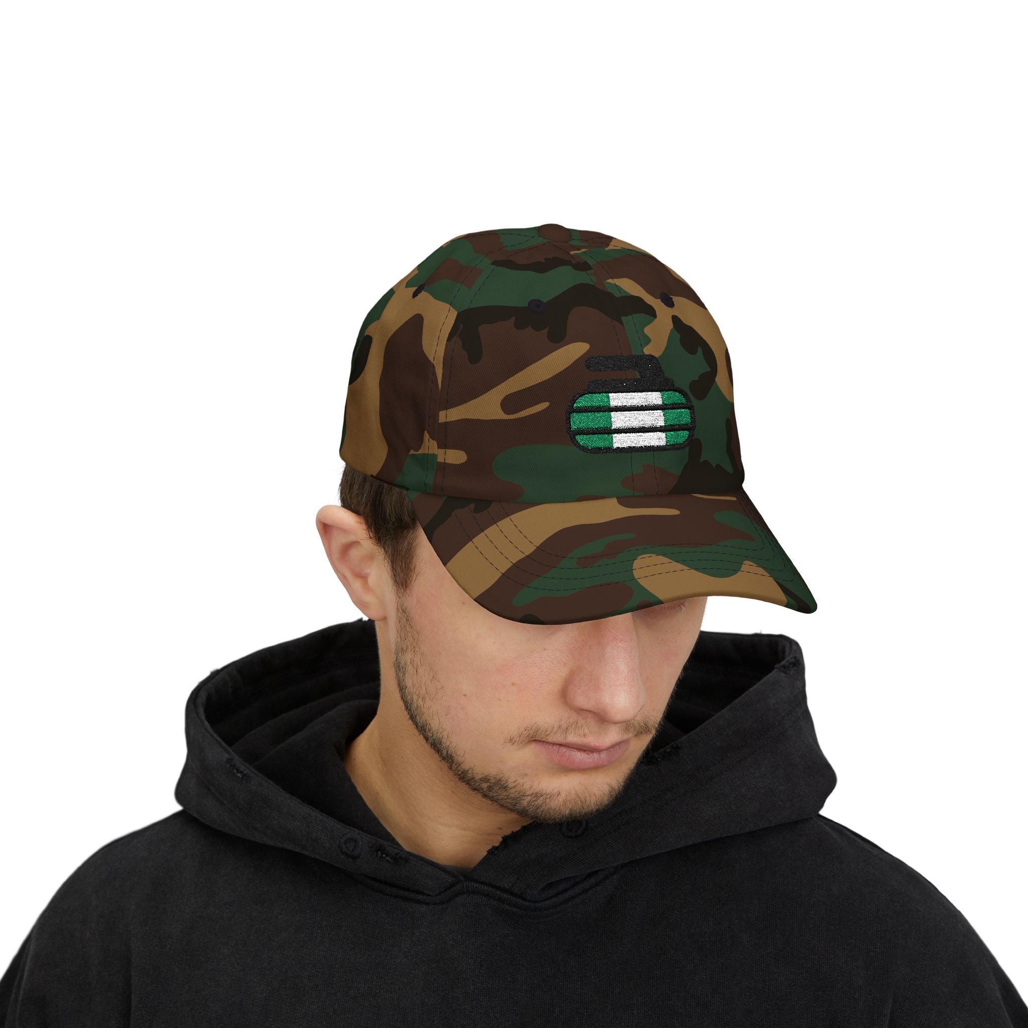 Nigeria Curling Federation Classic Dad Hat with Green and White Design